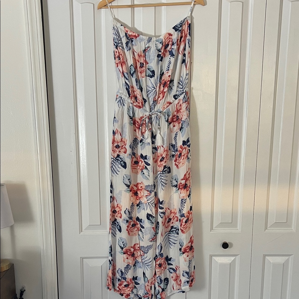 Floral Jumpsuit Beach Coverup